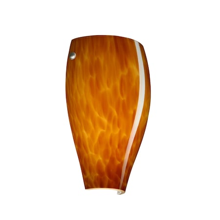 Besa Lighting Chelsea Wall Sconce, Amber Cloud, Polished Nickel Cap Finish, 1x8W LED 704318-LED-PN